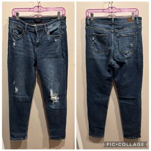 Judy Blue Stylish Blue Distressed Women Jeans slim fit
